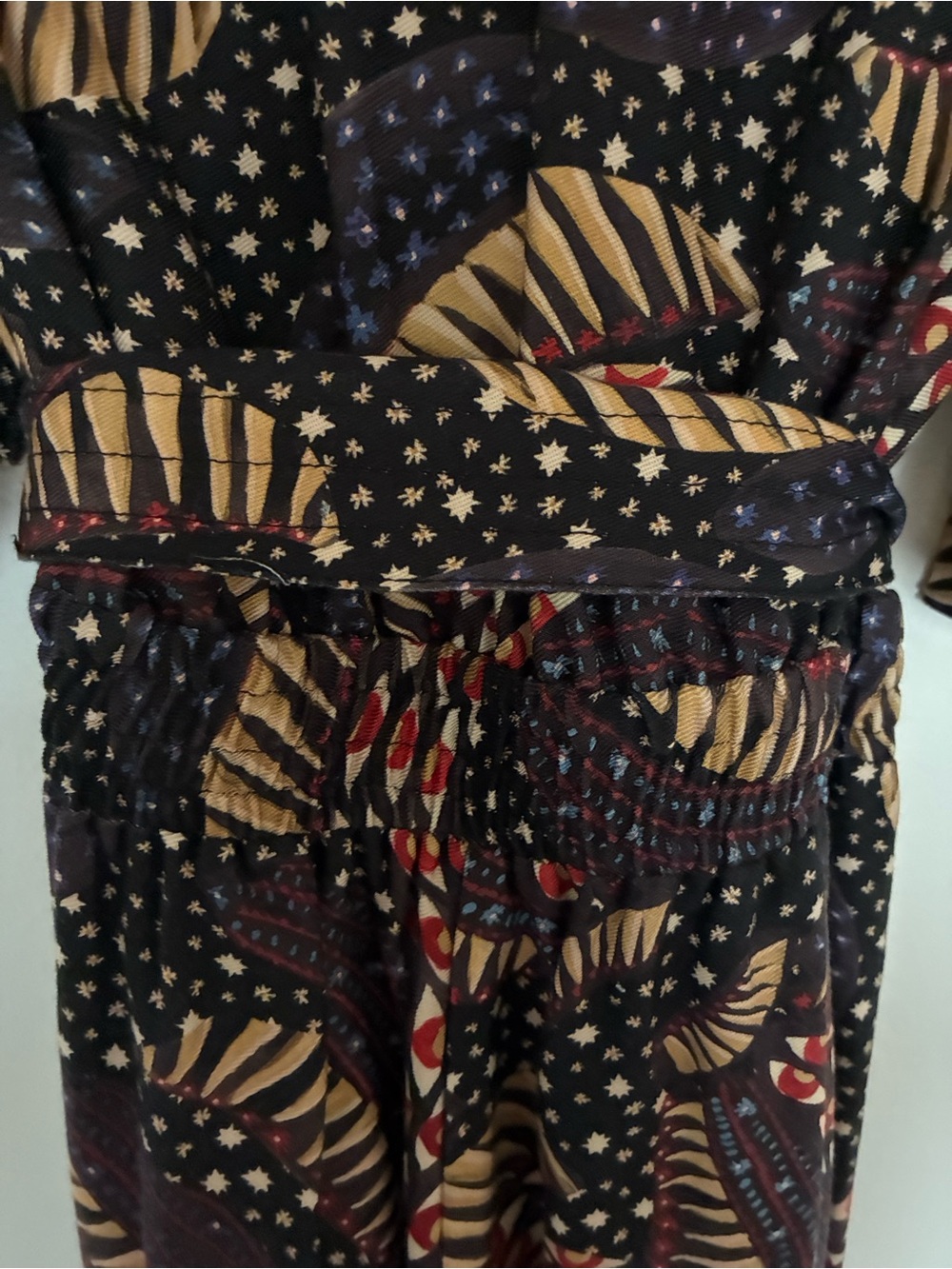 FARM Rio Jumpsuit w/Tie & Pockets Size SMALL & elastic waist/ankles - Picture 13 of 16